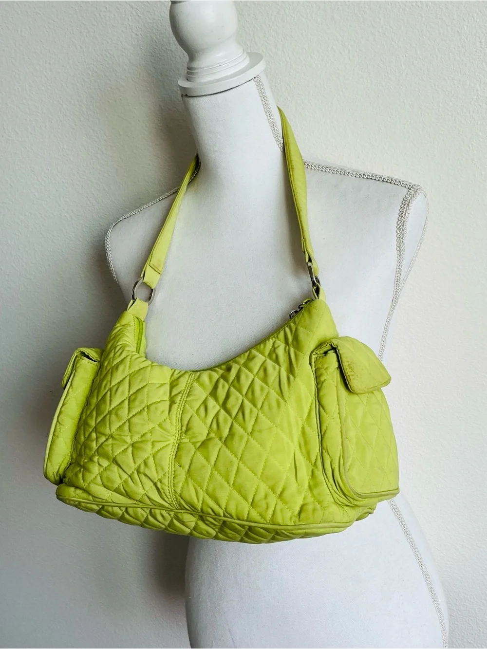 Vera Bradley Quilted Lime Green Shoulder Bag